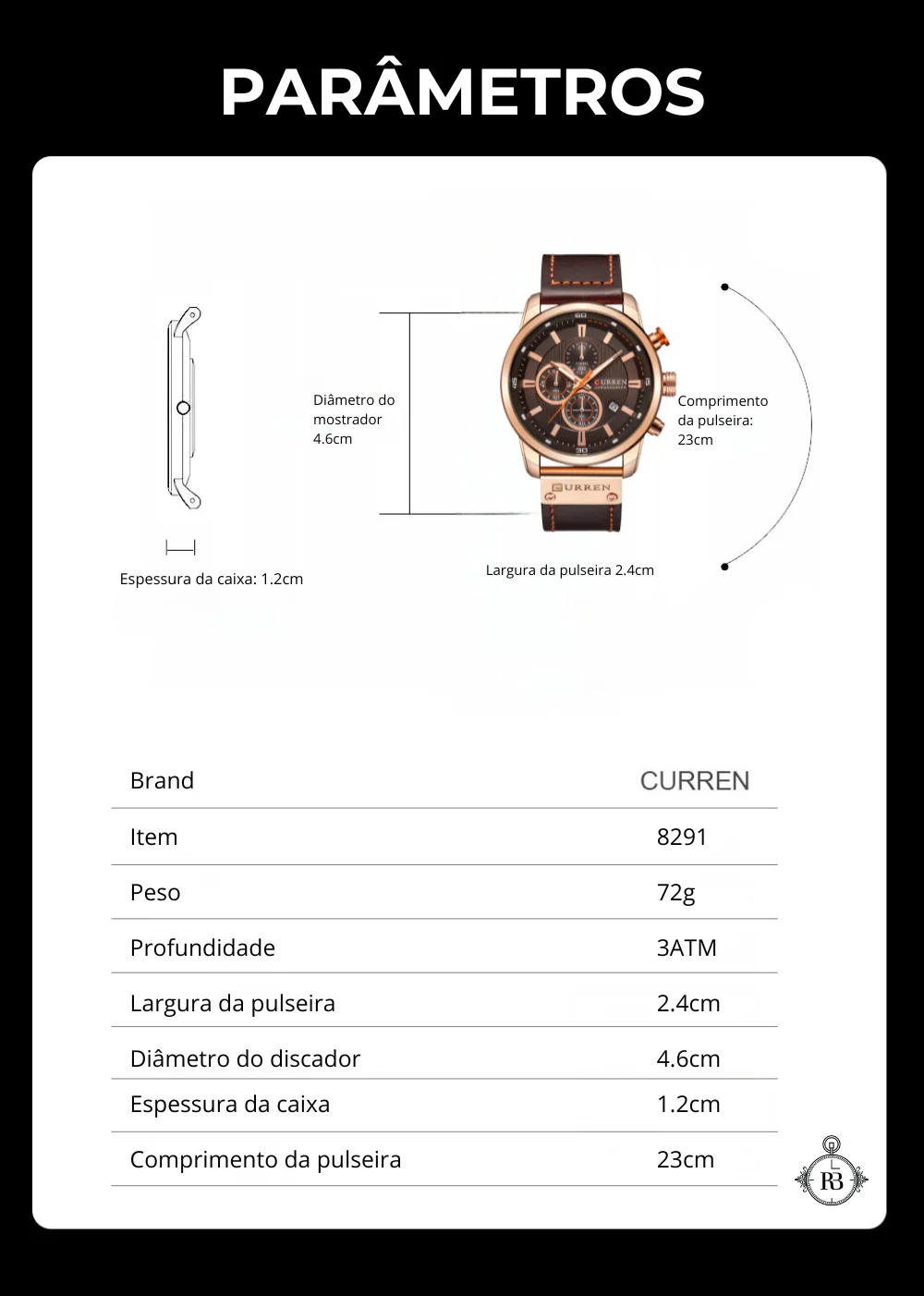 Relógio Curren Masculino Pulseira de Couro 0994